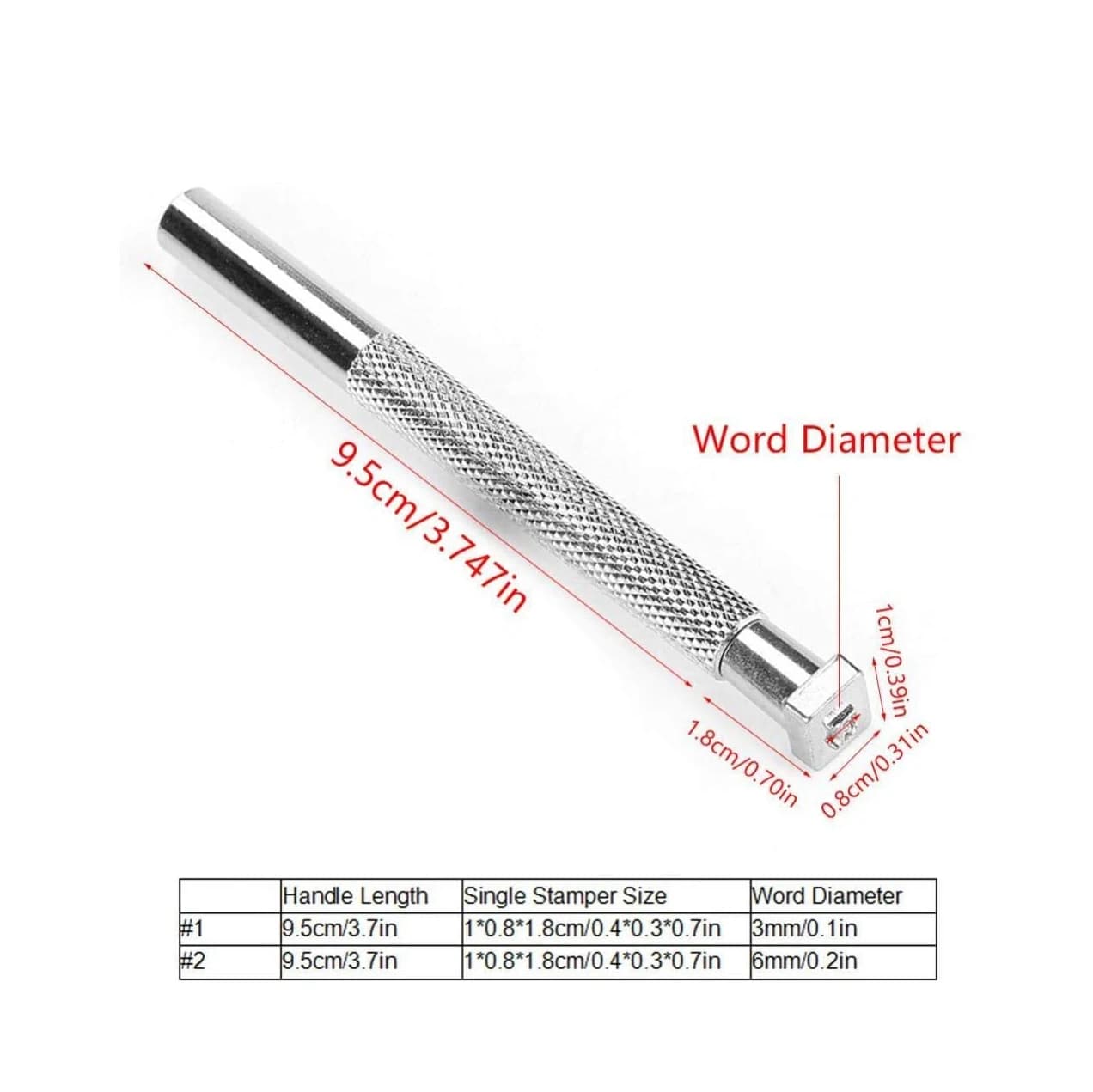 A06K 1 box of 36 sets of stamps with letters and numbers, metal stamping tools for punches for metal stamping and 6 mm wood