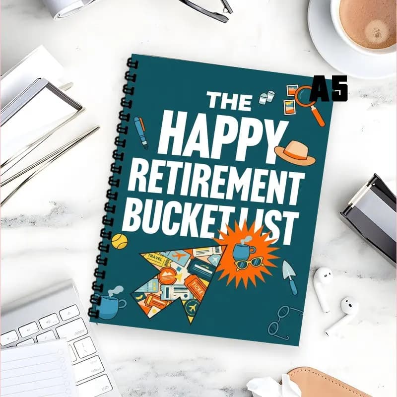 A5 Retirement Planner Notebook, The Retirement Bucket List Spiral Journal, Practical Retirement Gift for Friends And Colleagues