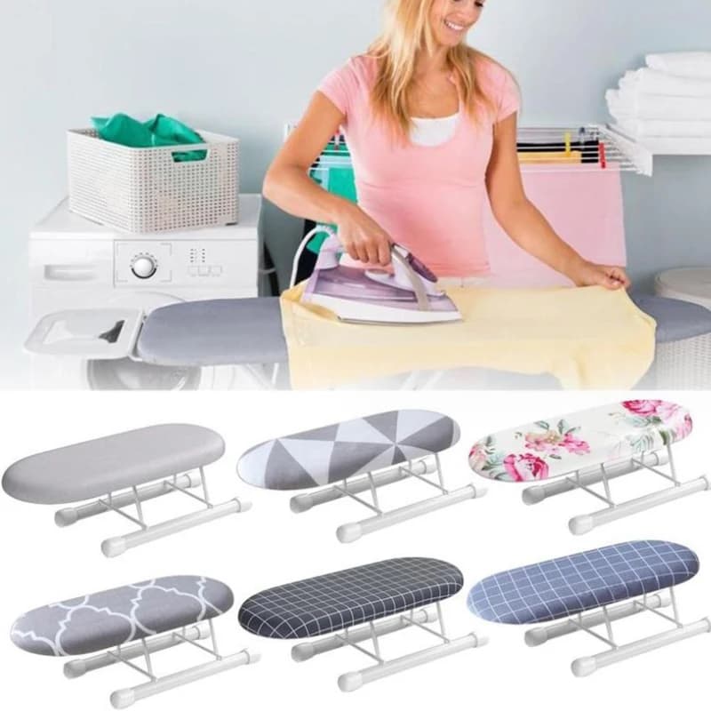 Mini asse da stiro pieghevole con gambe pieghevoli stendibiancheria portatile per uso domestico forniture per la casa copertura da stiro resistente al calore