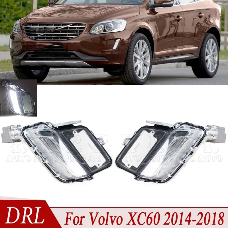 Front daylights Bumer LED DRL fendinebbia suitable for Volvo XC60 2014 2015 2016 2017 31364330 31364331 for car