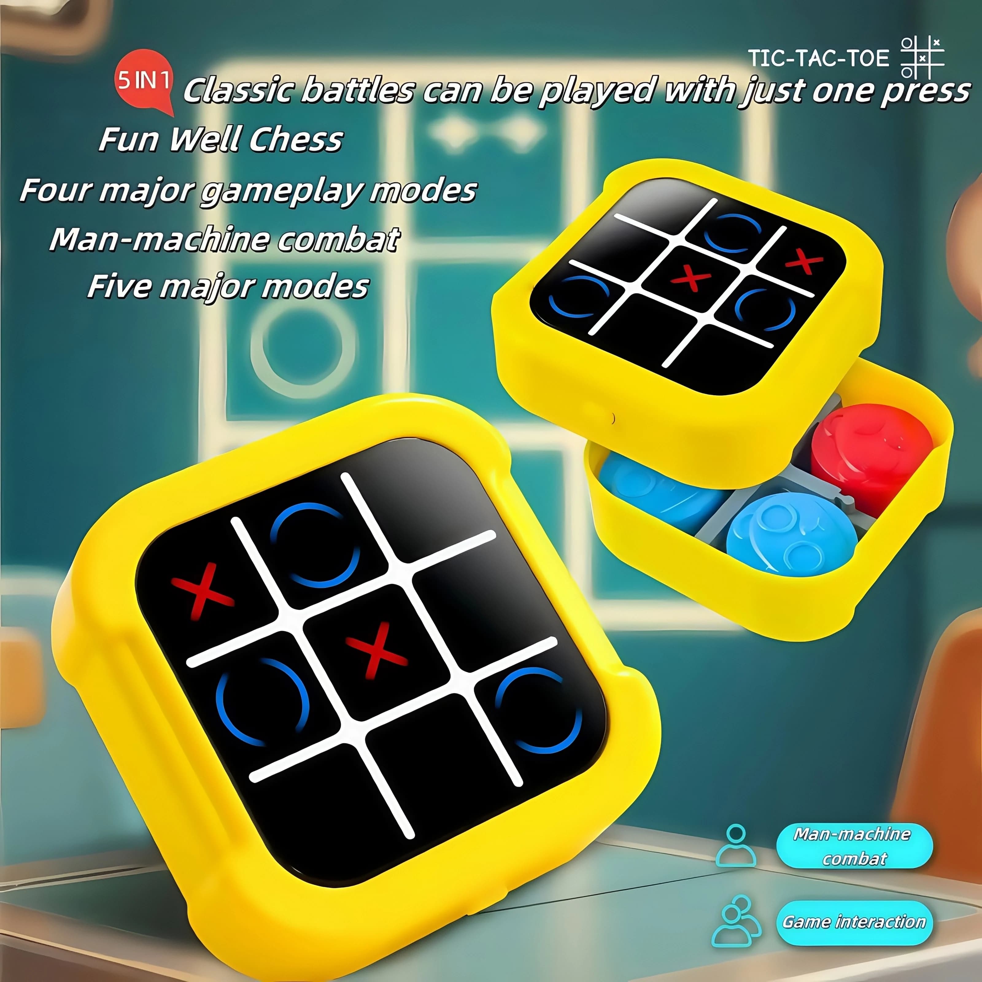 Children's electronic cross chess, children's toys, Gomoku, multifunctional chessboard, and all-in-one game