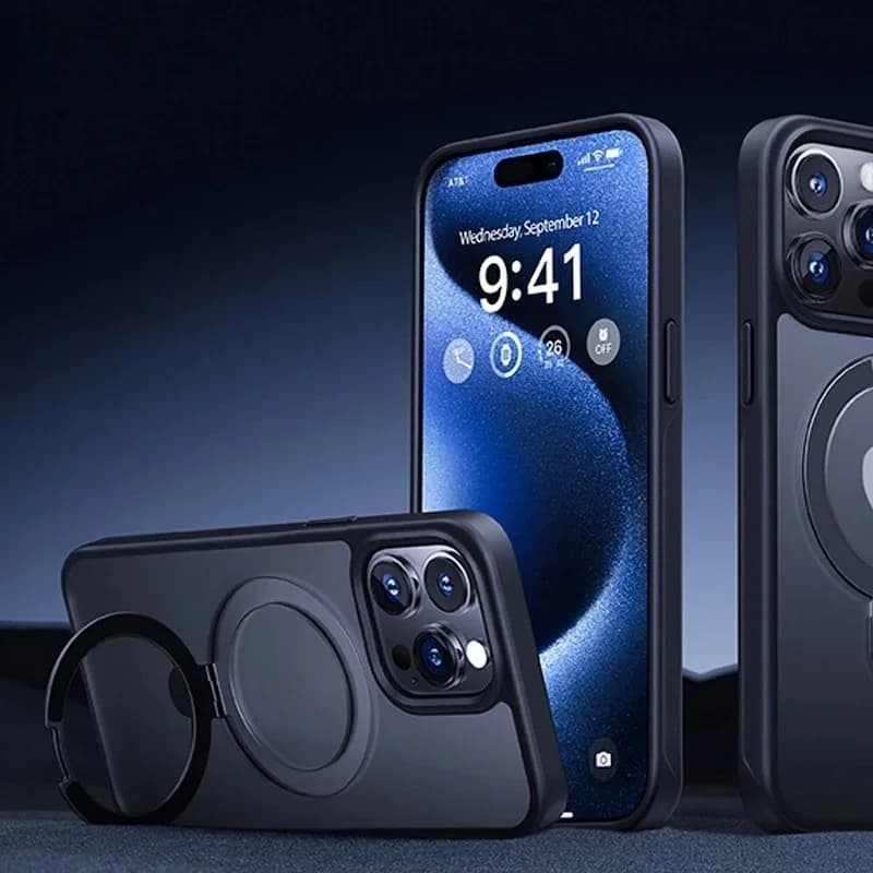 Custodia per telefono opaca con supporto ad anello magnetico per iPhone 17 Pro Max Air 16 15 14 Custodia Plus 12 13 11 Custodie per cellulari Cover ultra sottile