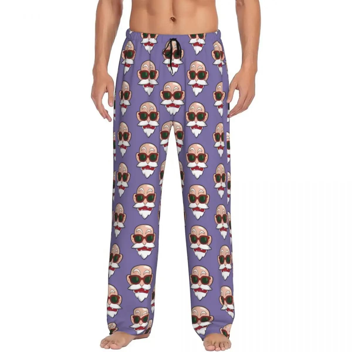 Custom Printed D-Dragon B-Ball Masters Roshis Pajama Pants Men's Hip Hop Cool Anime Sleep Sleepwear Bottoms with Pockets