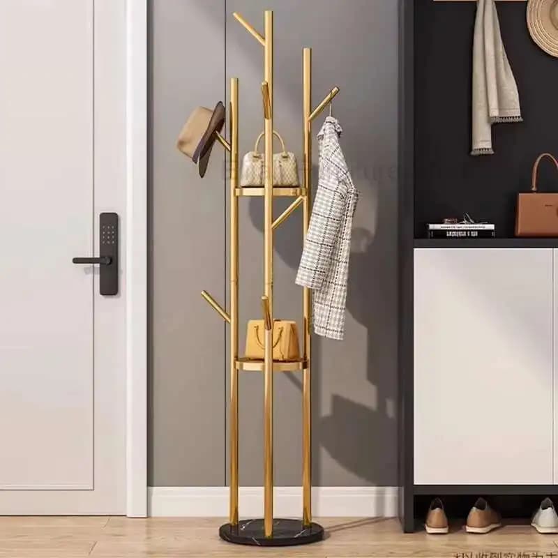 Portable hanger Clothes hanger Golden floor Bedroom Home Nordic clothes hangers Salvaspazio Furniture for corridor Whyro De Pie