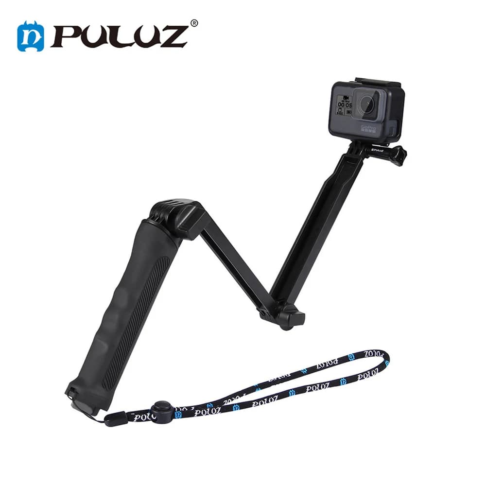 PULUZ Selfie Stick a 3 vie Impugnatura galleggiante Treppiede pieghevole Estensione selfie Supporto monopiede per GoPro Insta360 DJI Osmo Action Cameras