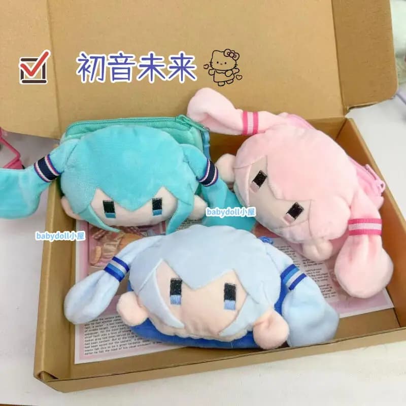 Cartoon Plush Hatsune Miku Coin Purse Wallet Backpack Keychain Anime Creative Peripherals Storage Bag Friend's Birthday Gift