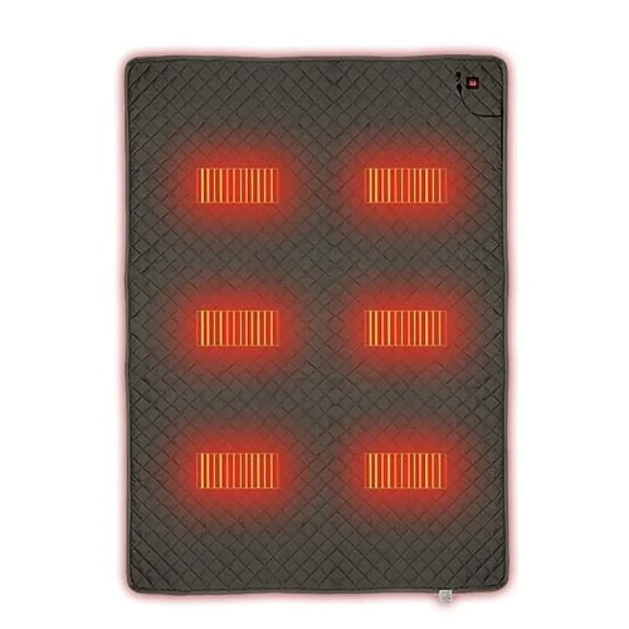 Tappetino Riscaldante Elettrico Portatile di Grandi Dimensioni, Materassino Termico per Campeggio, Alimentazione USB/Type-C, 3 Livelli di Riscaldamento