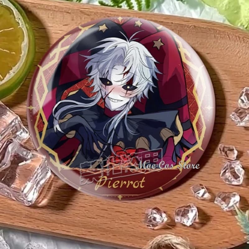 Spilla The Freak Circus, Distintivo della Collezione Pierrot Arlecchino, Decorazioni, Spille a Bottone a Tema Clown di Halloween, Rotonde, 58mm 75mm