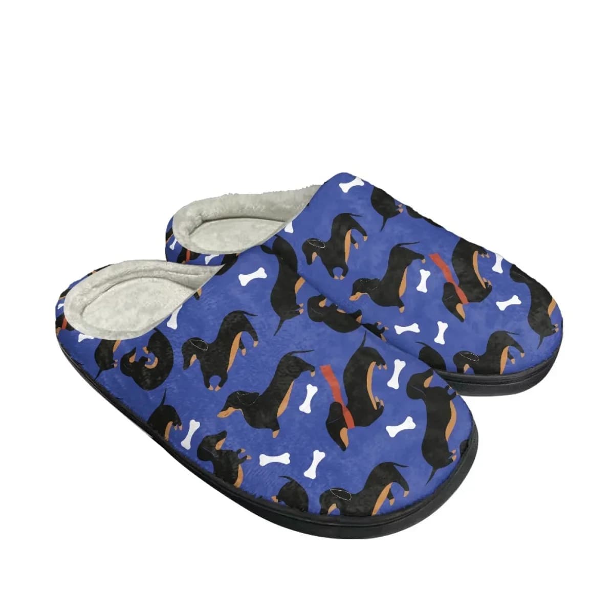 Pantofole da casa in cotone calde e comode con design Bassotto, antiscivolo, da uomo e da donna, casual, stampa su richiesta