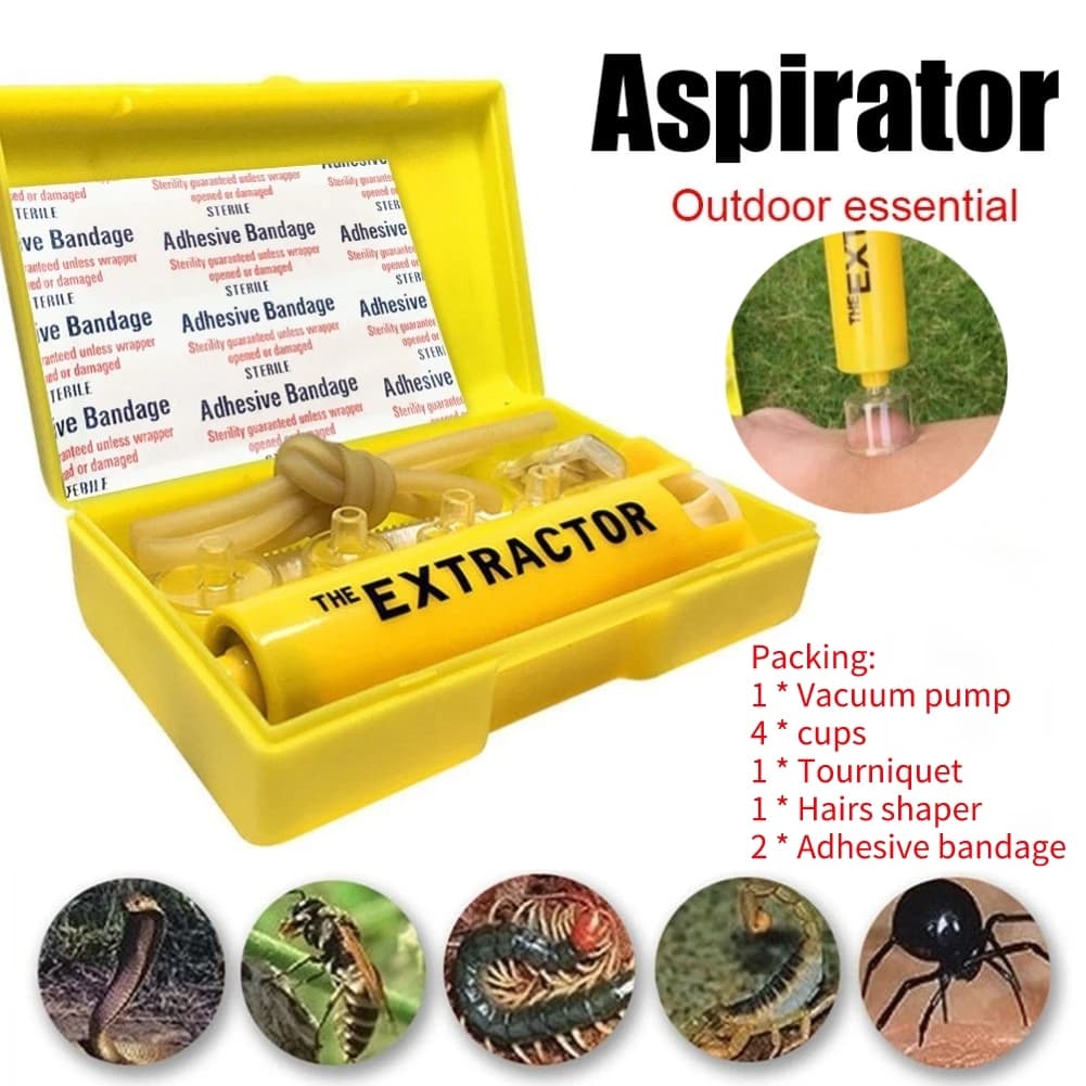 Estrattore sottovuoto per morso di insetto Wild Venomous Bee Mosquito Bee Bite pompa di aspirazione per vuoto campeggio escursionismo strumento di sicurezza di pronto soccorso