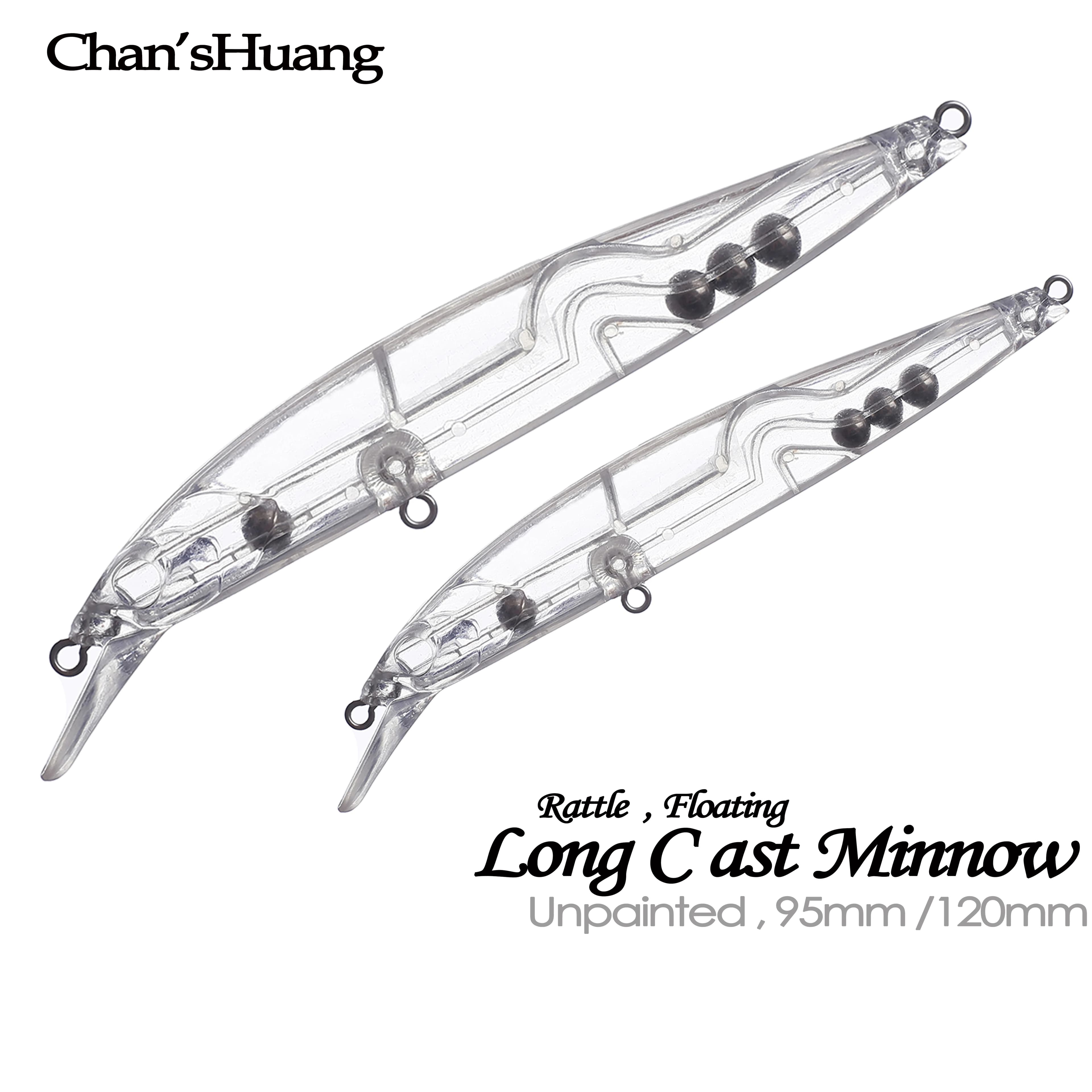 Chan'sHuang 20 pezzi 9,6 cm/12 cm sonaglio galleggiante non verniciato esca per pesciolini esca vuota attrezzatura da pesca fai da te