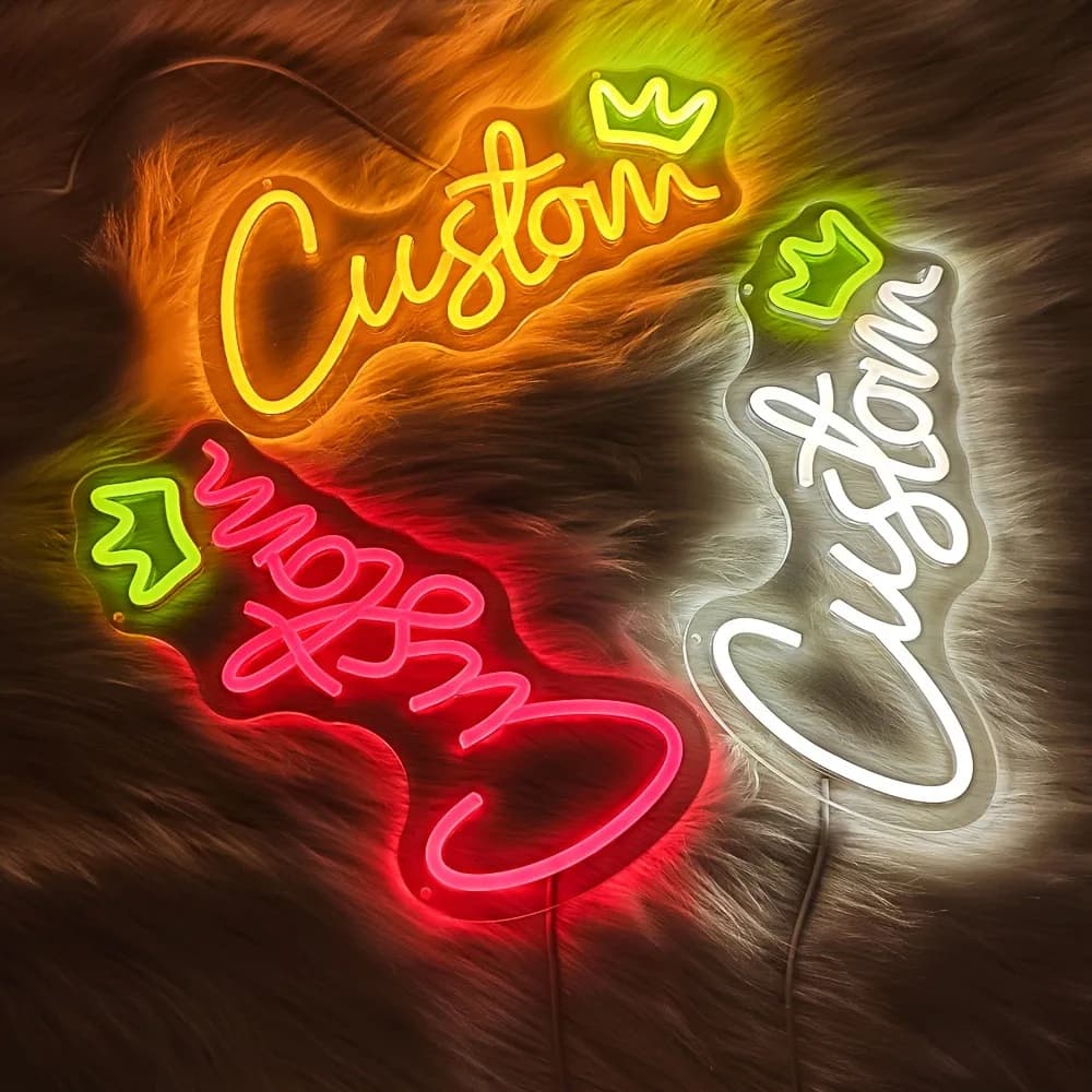 Insegna al neon personalizzata Nome per bambini Corona Insegne al neon Logo di compleanno in acrilico Luci a LED personalizzate Regali Decorazione da parete per la casa di famiglia