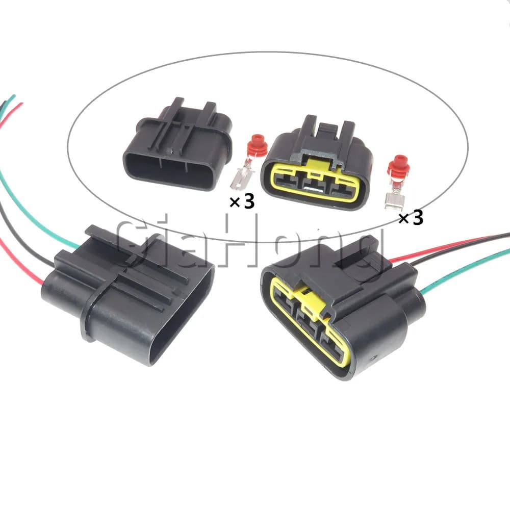 1 Set 3 Way QLW-A-B3F-B AC Assembly Small Current Electric Fan Waterproof Plug For Honda QLW-A-3F-B Auto Wire Terminal Connector