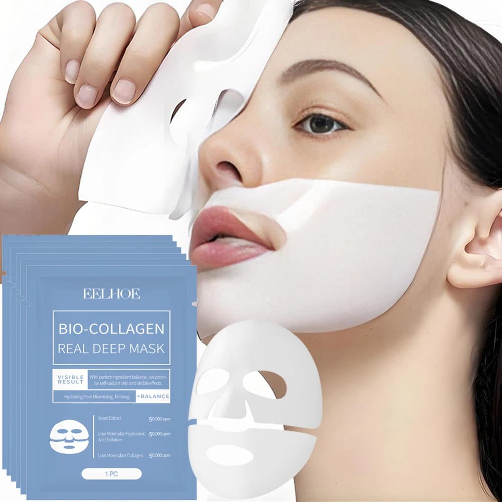 Bio Collagen Face Mask Lift Compact Skin Anti Aging Dissolvency Face Slim Line Repair Barrier Reduce Pores Moisturizing Skin Face Skin