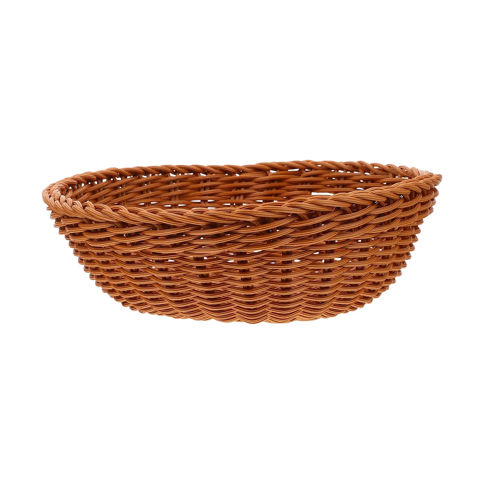 Cestino per Pane in Imitazione di Rattan Intrecciato a Mano, Marrone Chiaro, Contenitore per Snack da Tavolo, Portaoggetti per Frutta Secca
