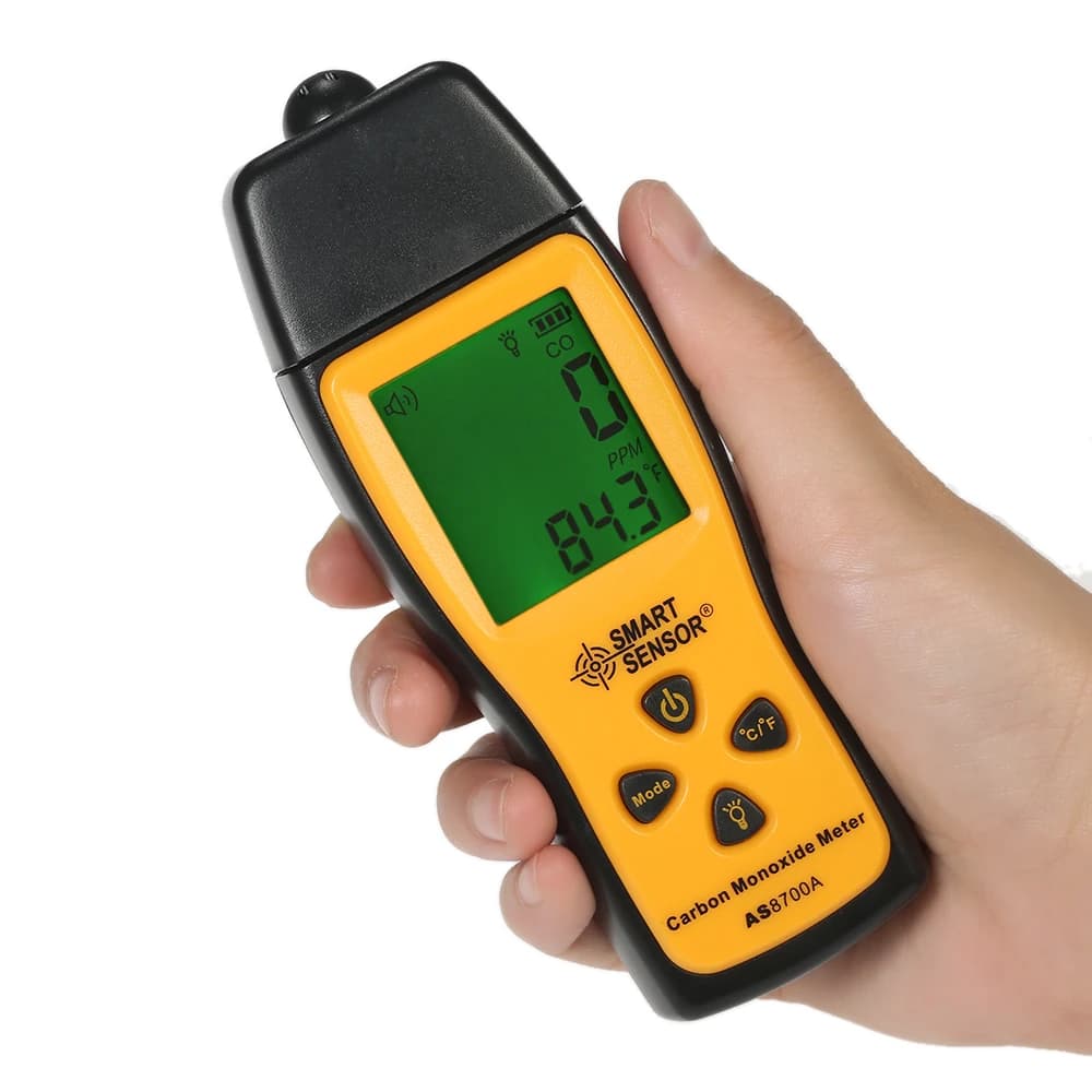Rilevatore di Monossido di Carbonio Portatile ad Alta Precisione, Tester di Gas CO con Display LCD, Allarme Sonoro e Luminoso