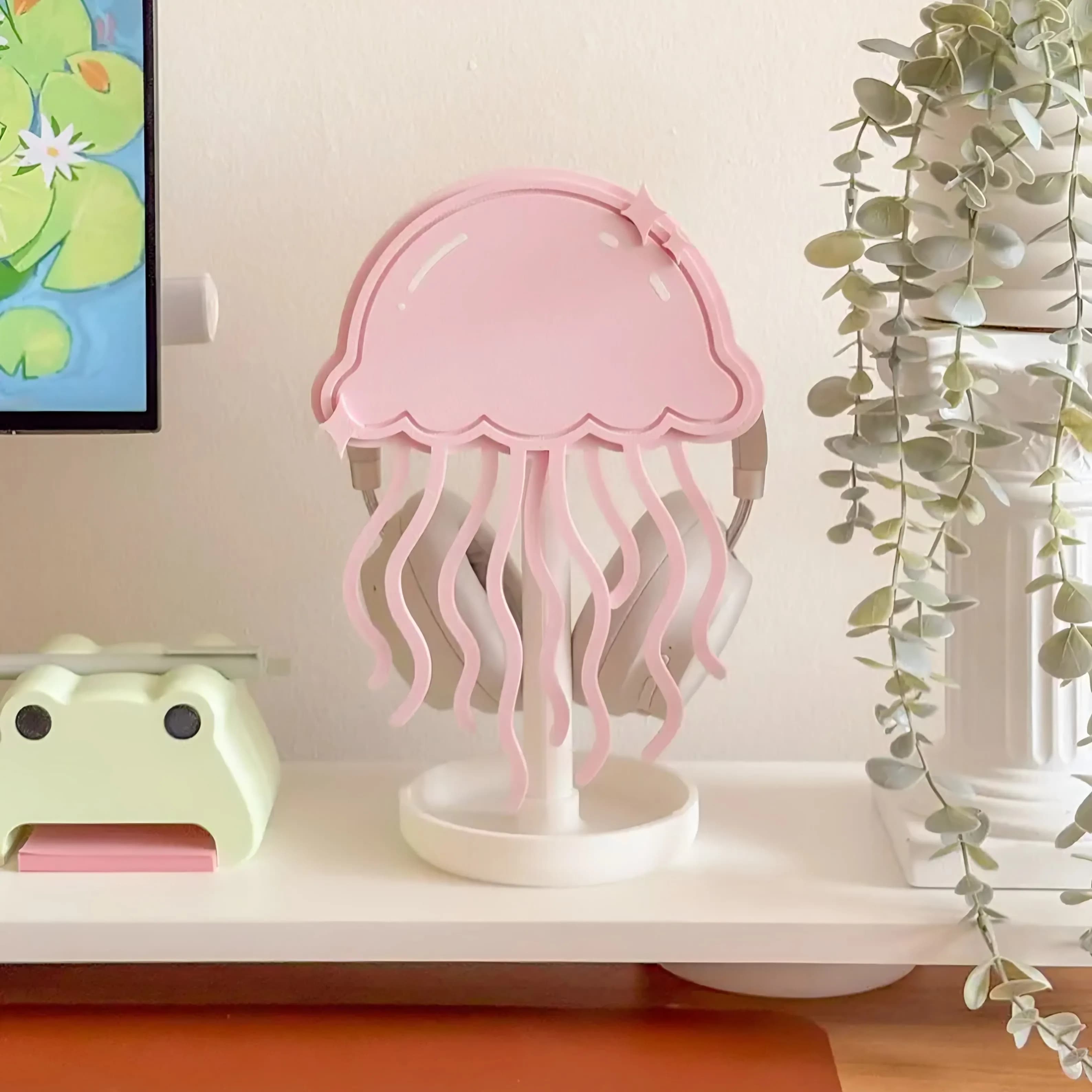 Jellyfish Headphone Stand Head-mounted Computer Desktop Storage Display Shelf Decorative Accessory Game Table Accessory Female