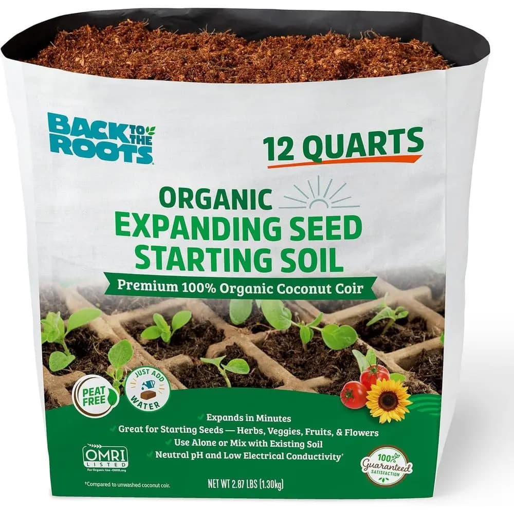 Organic Seed Starting, Block Expands to 12 Quarts, Ideal for Herbs, Veggies, Flowers