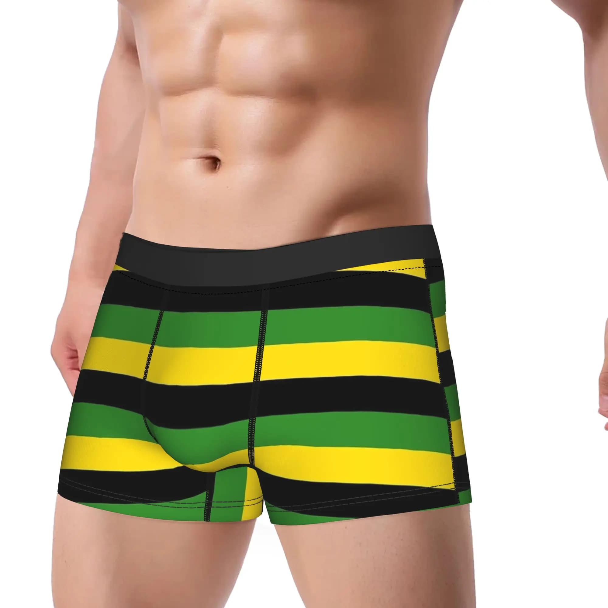 Jamaica Flag Stripes Underwear Men Boxer Brief Soft Trend Boxer Shorts Hot Sale Customs Plus Size Panties