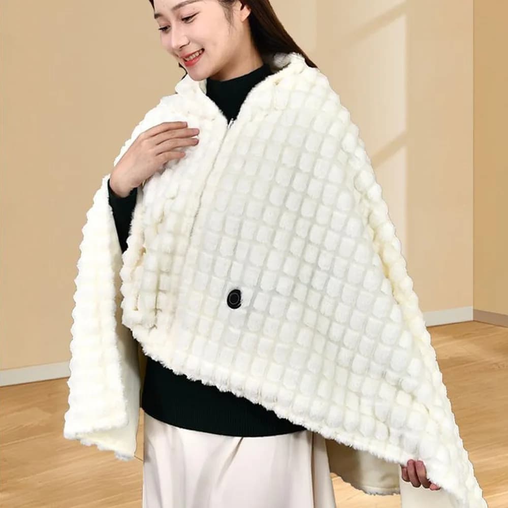 Coperta Elettrica USB Indossabile per Casa, Lavabile, Portatile, Scaldacorpo, Mantella Riscaldante per l'Inverno