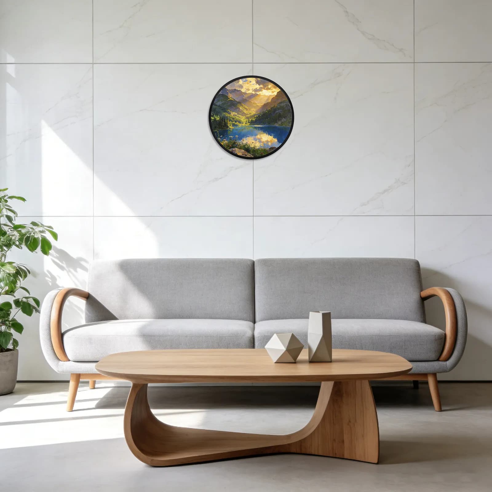 Matte Black Aluminum Alloy Round Picture Frame 12 Inch Circular Canvas Frame for Wall Art Decor Prints Posters Oil Painting