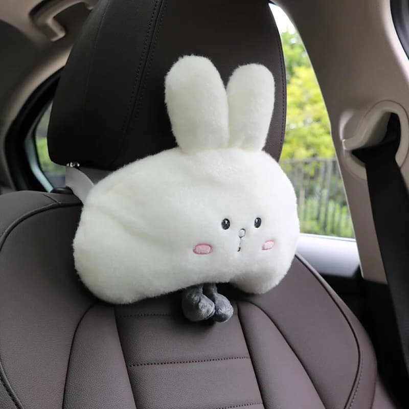 Simpatico cartone animato coniglietto poggiatesta per auto cuscino per il collo supporto lombare cuscino per la vita schienale del sedile cuscino per auto supporto per la vita di guida morbido