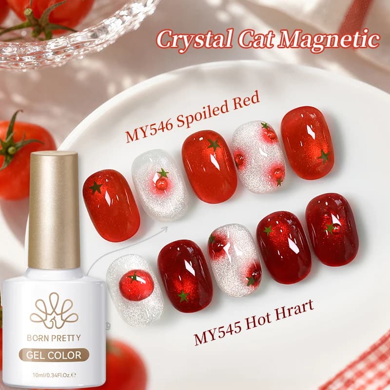 BORN PRETTY 10ml Spoiled Red Cat Smalto Gel Magnetico per Unghie Effetto Cristallo Semipermanente Soak Off UV LED per Manicure Fai da Te