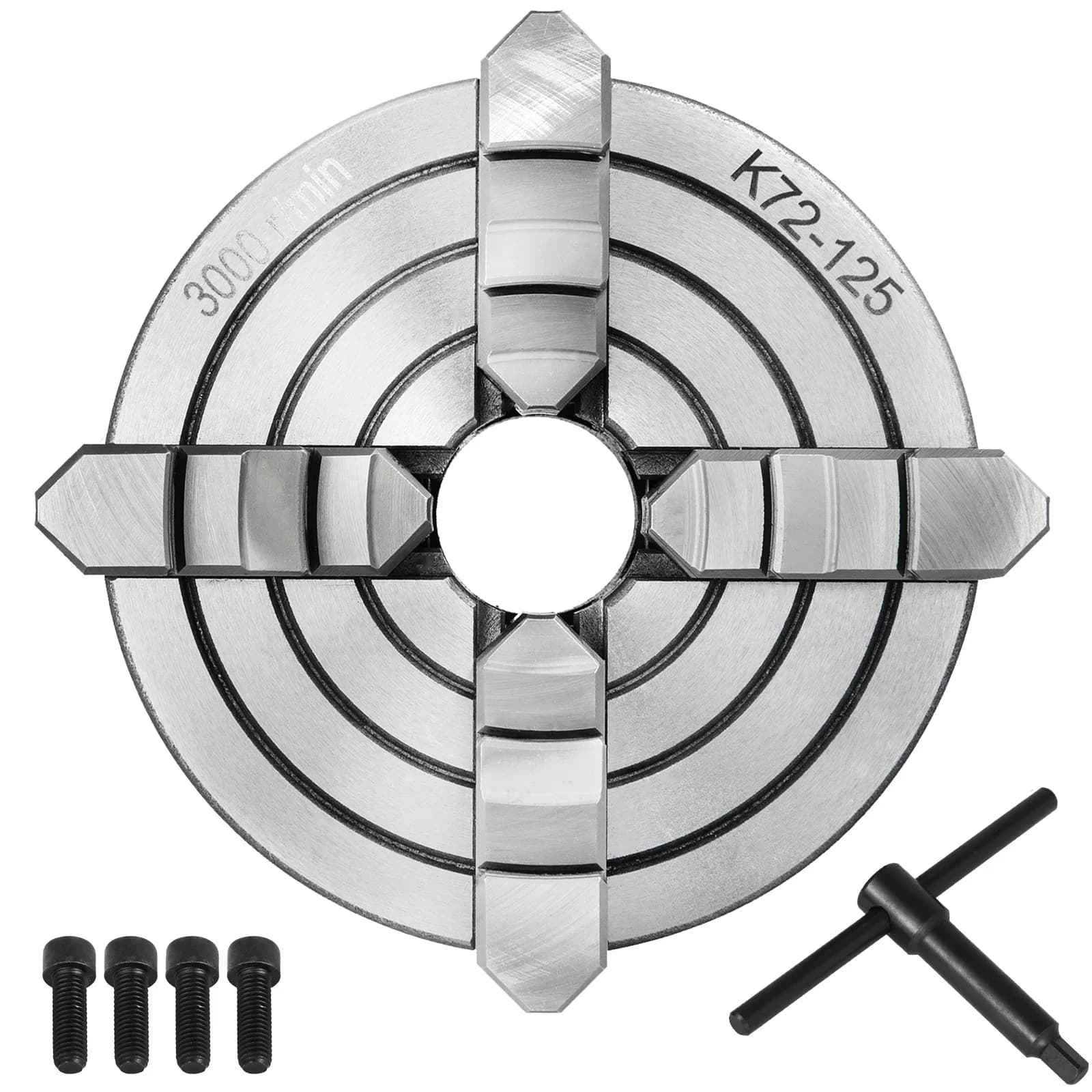 SucceBuy K72-125 5 inch lathe spindle to 4 reversible independent griffe Metal lathe spindle turning accessories, Lathe use