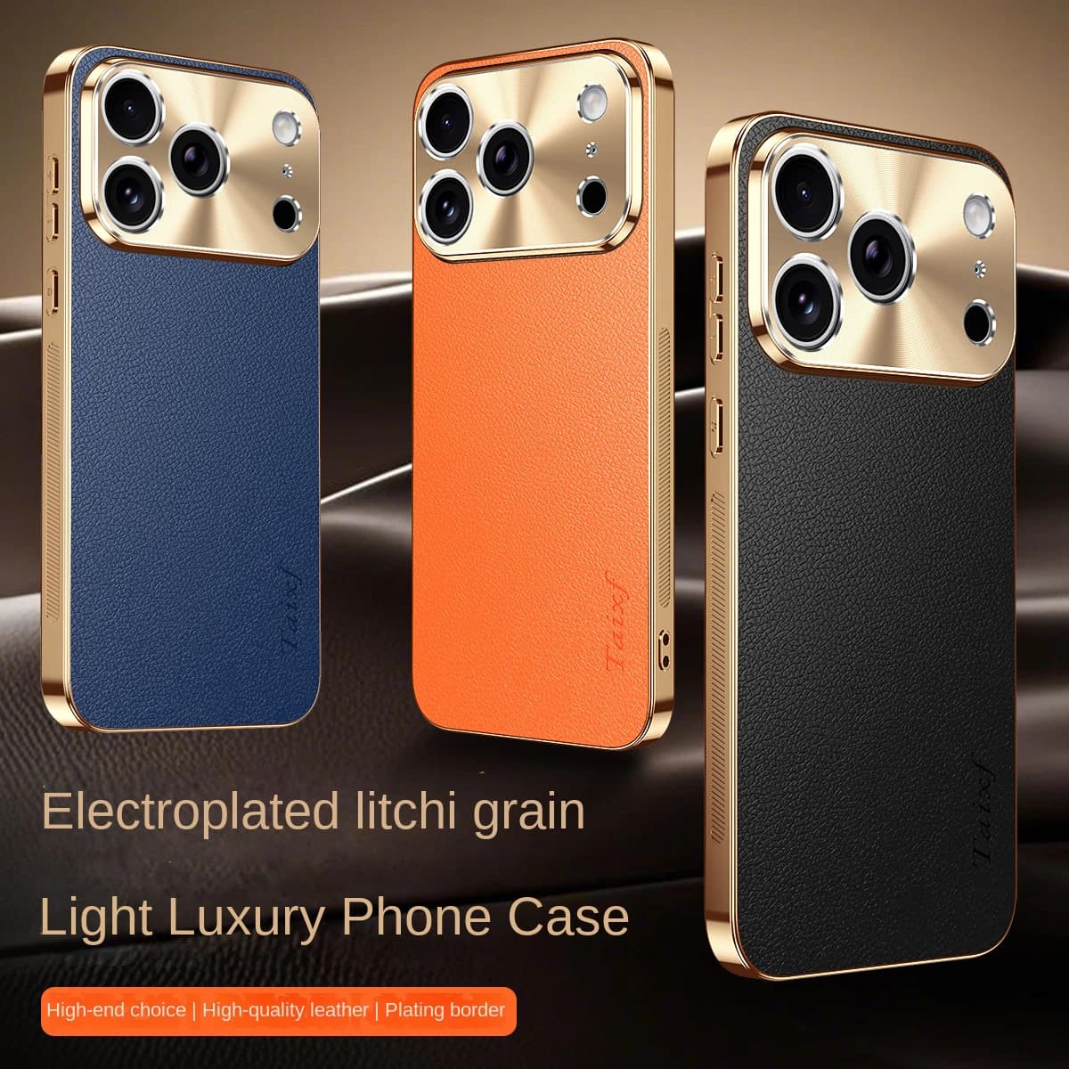 Custodia per telefono in pelle vegana di lusso per Apple iPhone 17 Pro Max Protezione per obiettivo Telaio per lenti in lega Cover antiurto per iPhone Air