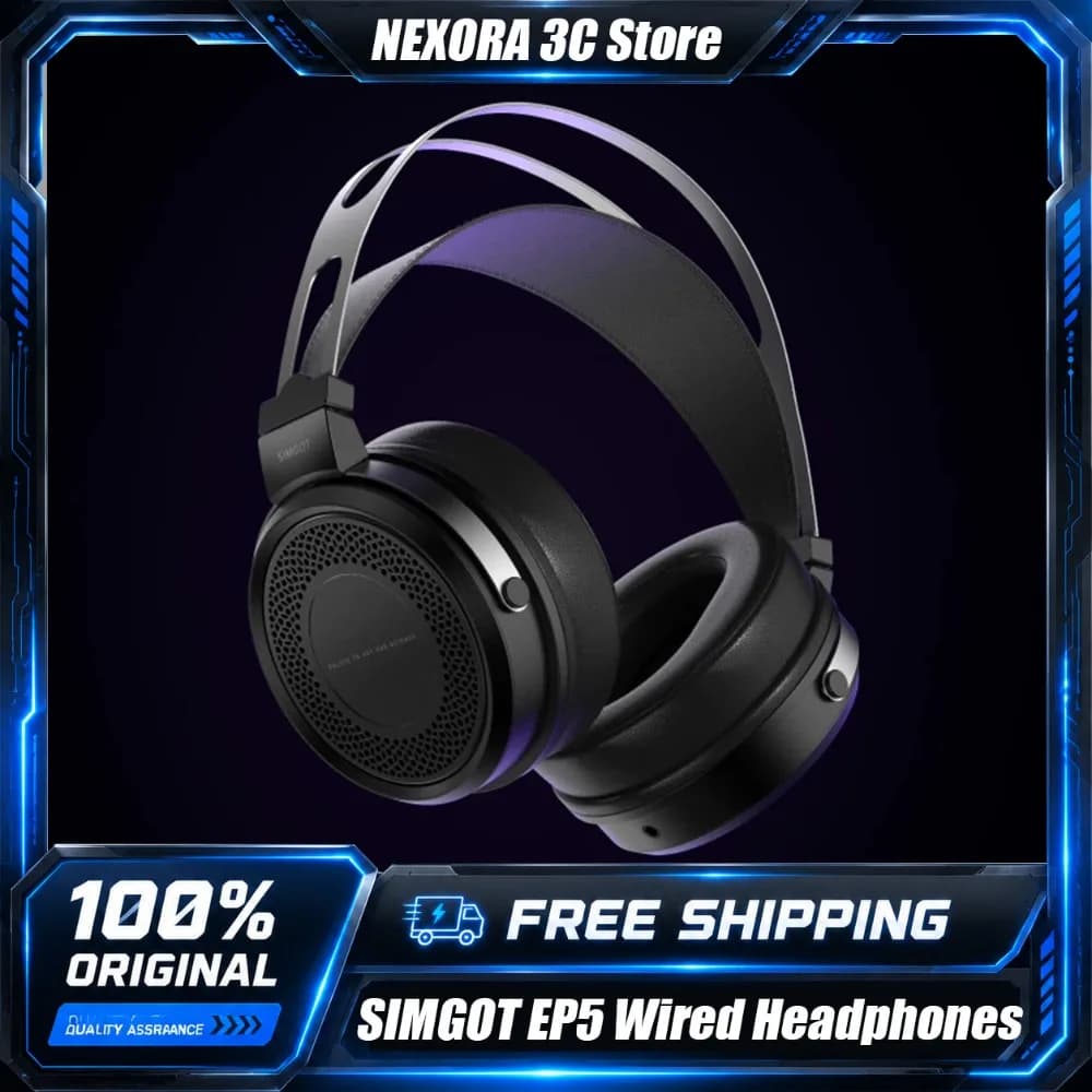 SIMGOT EP5 Hi-Res Audio Wired Headphones 50mm Dynamic Driver HiFi Sound Gaming Headset Lightweight Over-Ear Gamer Headphone