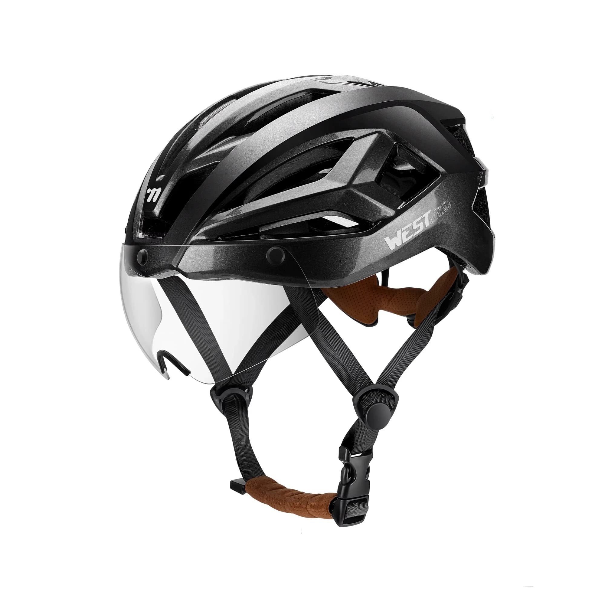 Riding helmet for bicycle man and woman mountain bike road bike helmet with windproof lenses summer safety helmet breathable