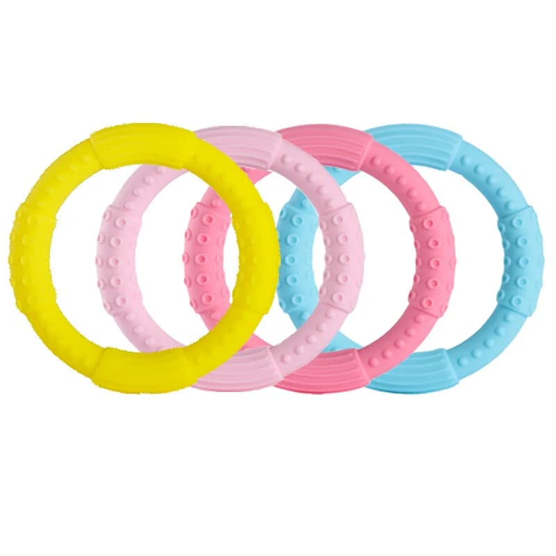 Braccialetti per dentizione in silicone morbido giocattolo per massaggiagengive in silicone con bolle strutturate Motore orale per bambini Aiuta i giocattoli da masticare sensoriali