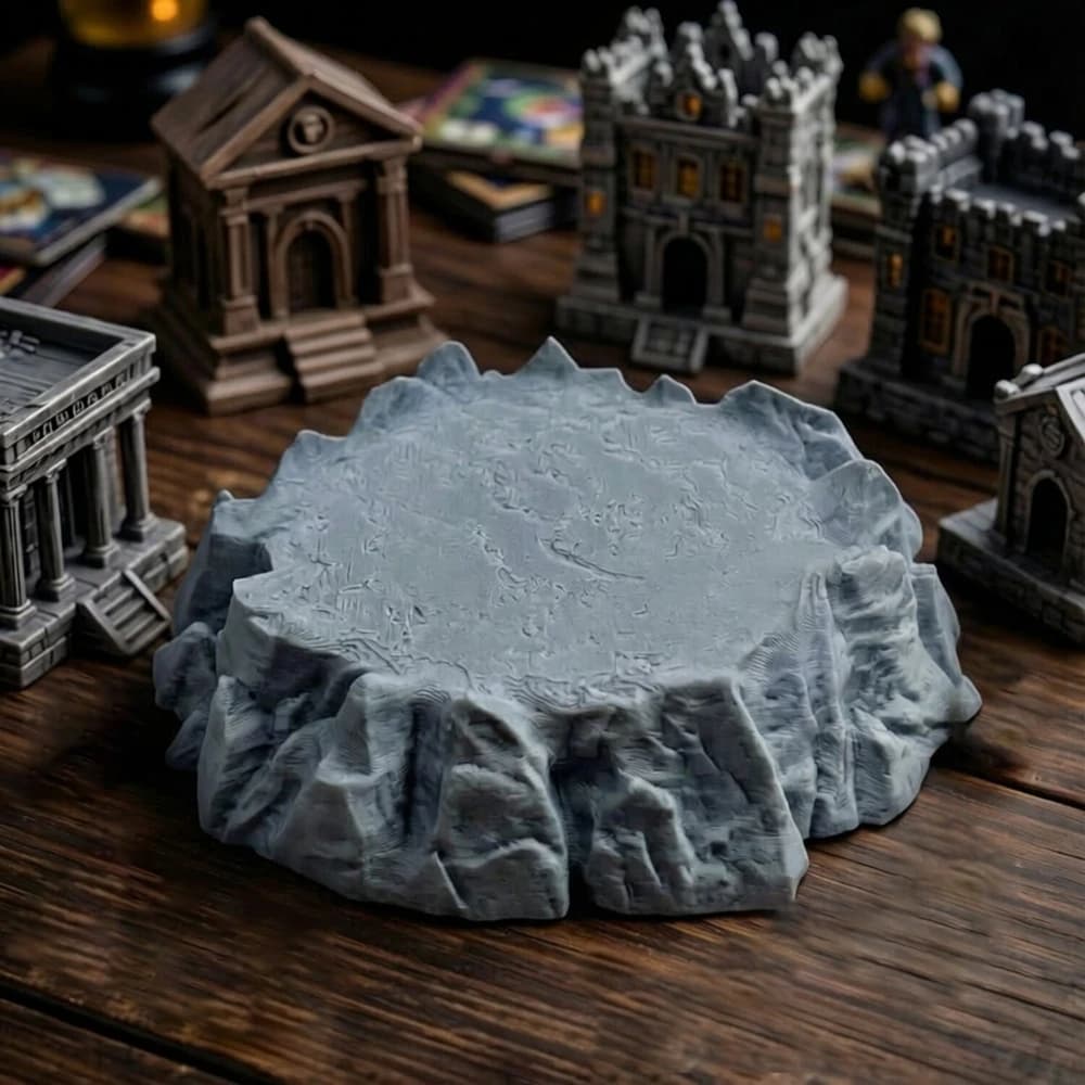 Miniatura di Piattaforma Rocciosa per Layout di Scenari di Giochi da Tavolo D&D, Base in Roccia
