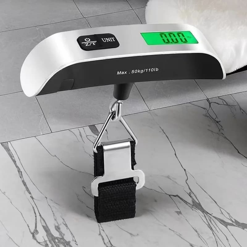 Bilancia Portatile con Gancio, Bilancia Elettronica 50KG, Bilancia per Bagagli, Bilancia Domestica Portatile, Bilancia Manuale con Manico Spesso