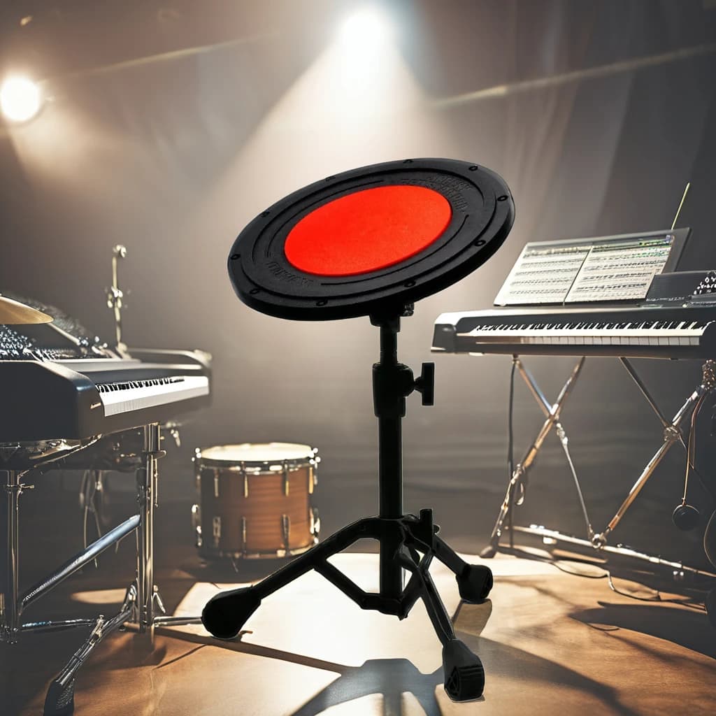 12-Inch Red Silicone Practice Drum Pad With Stand Portable Custom Logo Musical Instrument
