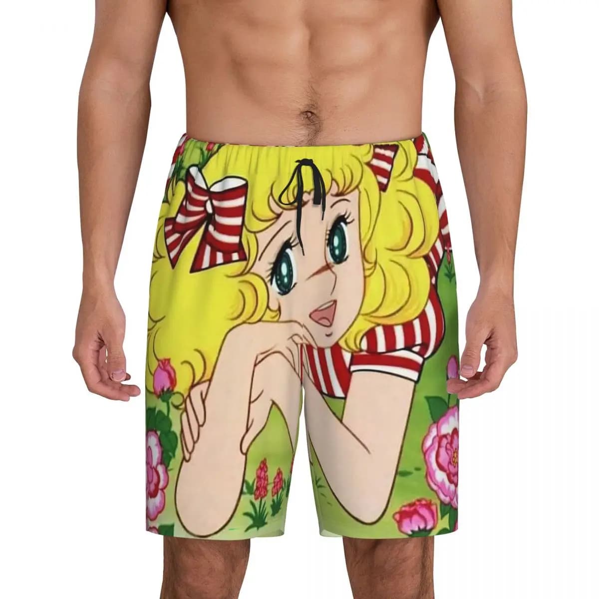 Custom Candy Candy Anime Short Pajama Pants Men Sleepwear Sleep Lounge Bottom Shorts Sleeping Pants