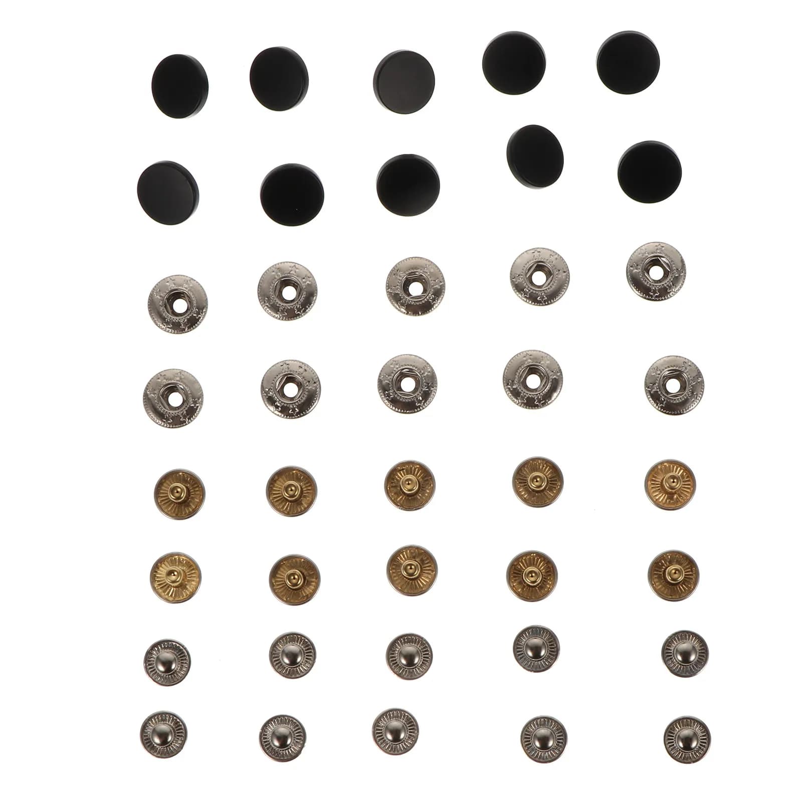 10 Set di Bottoni Eleganti Rivestiti per Riparazione Abiti Fai-da-Te, Decorazione Borse, Uso Artigianale