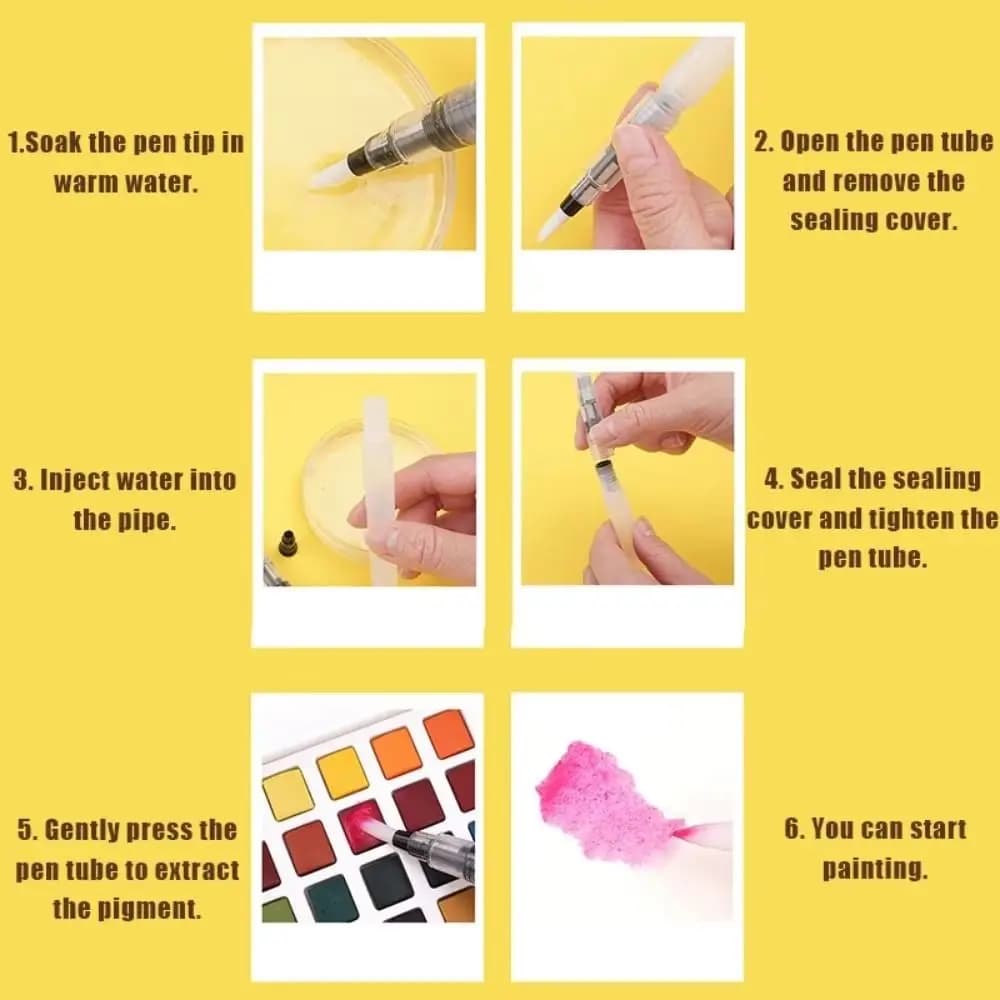 12/18/24/36 Colors Solid Watercolor Paint Set Portable Beginner Foldable Travel Water Color Professional with Painting Brush