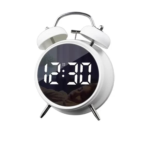 Sveglia con Schermo LED, Orologio in Metallo con Luce Notturna, Orologio da Tavolo per Bambini