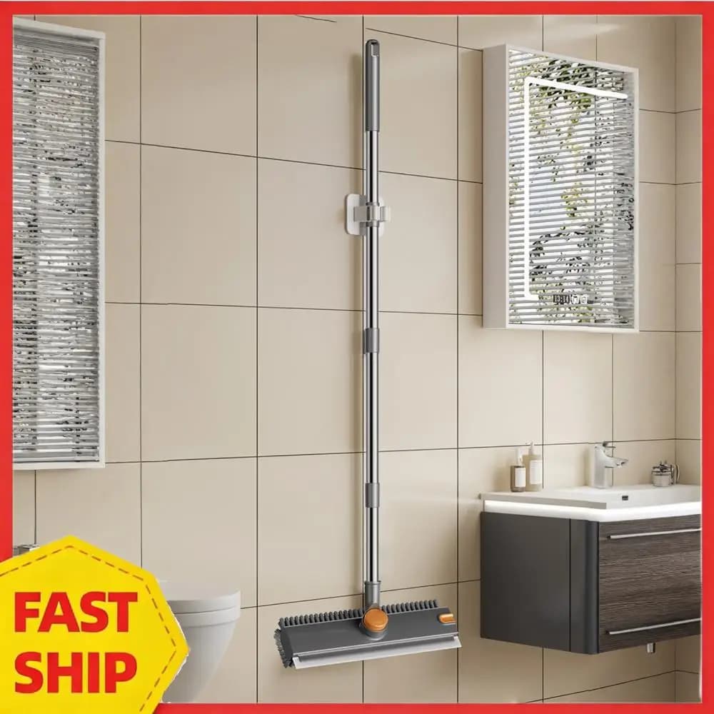 Brush 3 in 1 with Long Sleeve, Rigid bristles, Raschietto e Pinzette for Cleaning Tiles, Walls and Flooring