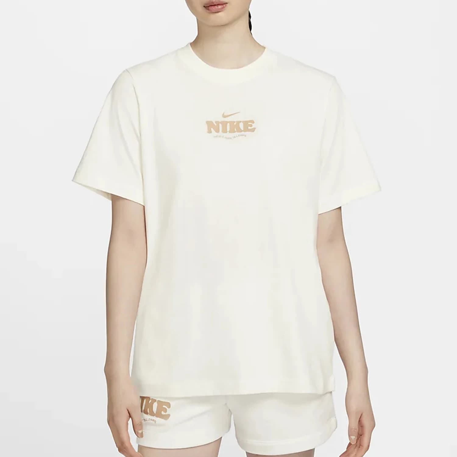 T-shirt casual a maniche corte con stampa girocollo da donna Nike Authentic SPORTSWEAR HF6180-133