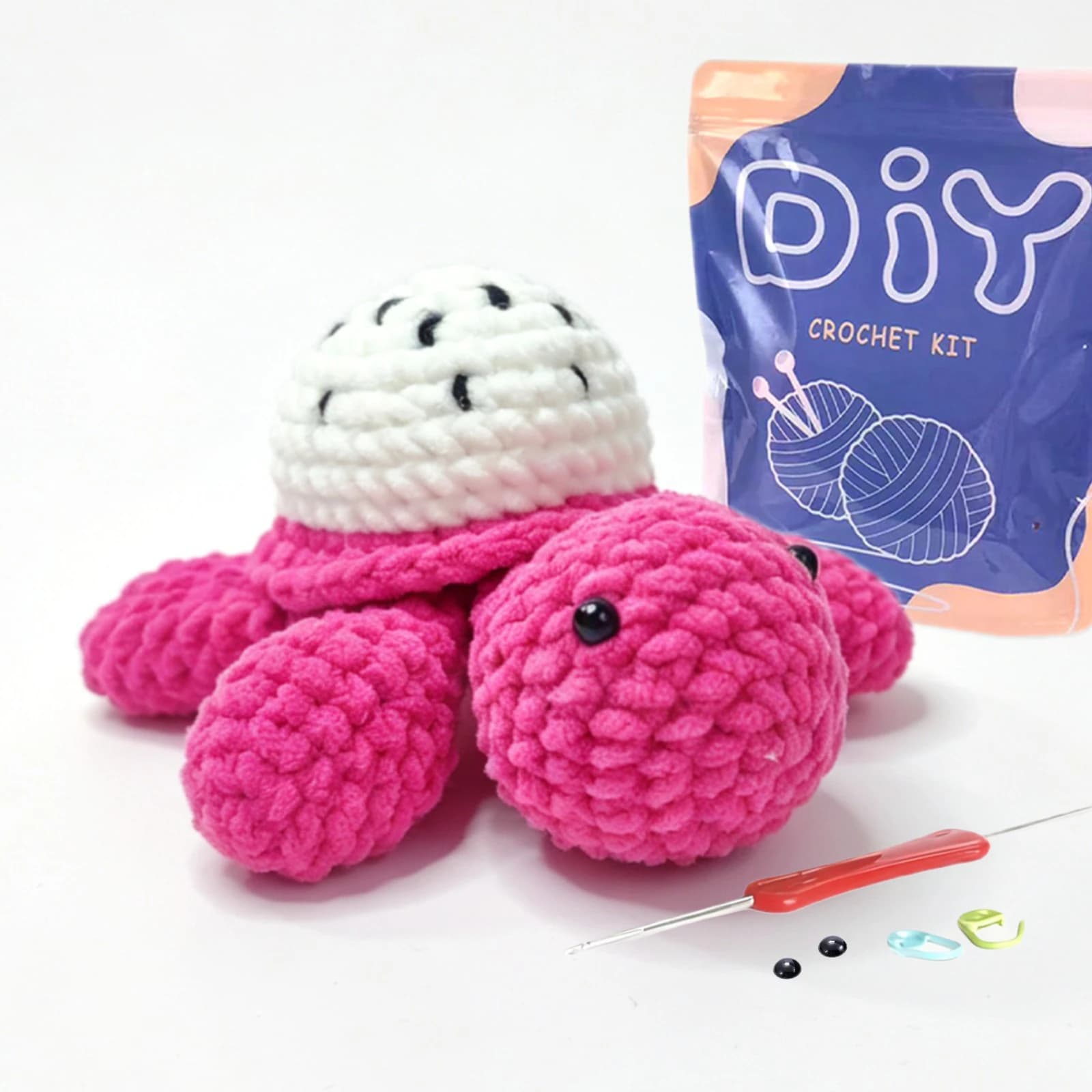 YAMAXIN Kit Uncinetto Tartaruga 1 Pezzo per Principianti, Set Uncinetto Fai da Te Amigurumi con Manuale di Istruzioni e Video Didattico