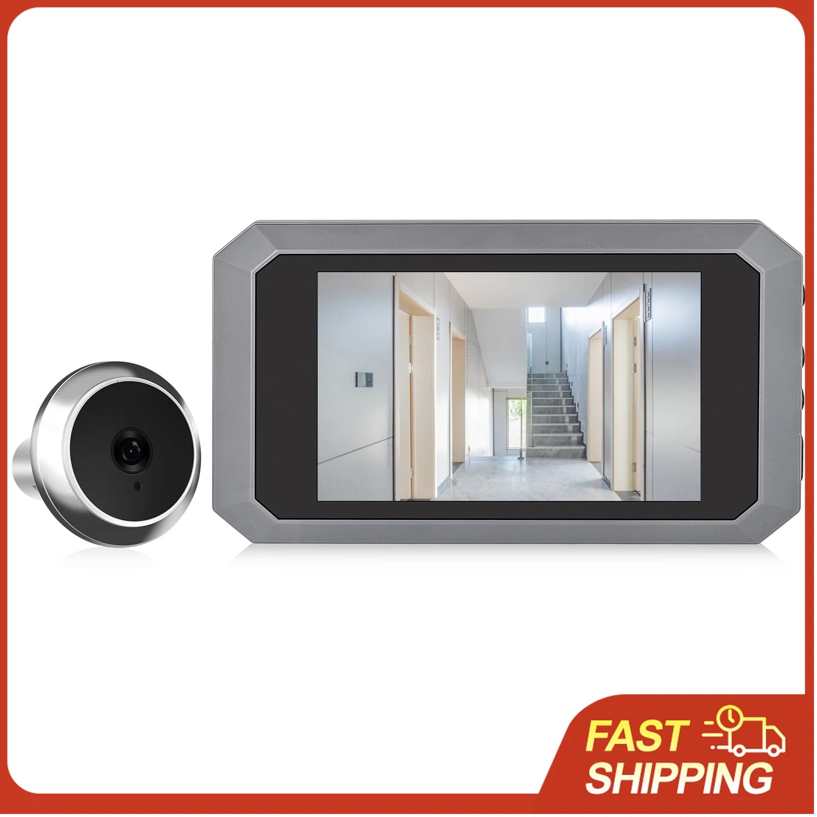 Telecamera Spioncino Digitale LCD da 3,97'' per Porta Appartamento, 1080P, 120 Gradi, Telecamera a Infrarossi a Colori, Monitor per Porta Ricaricabile Type-C