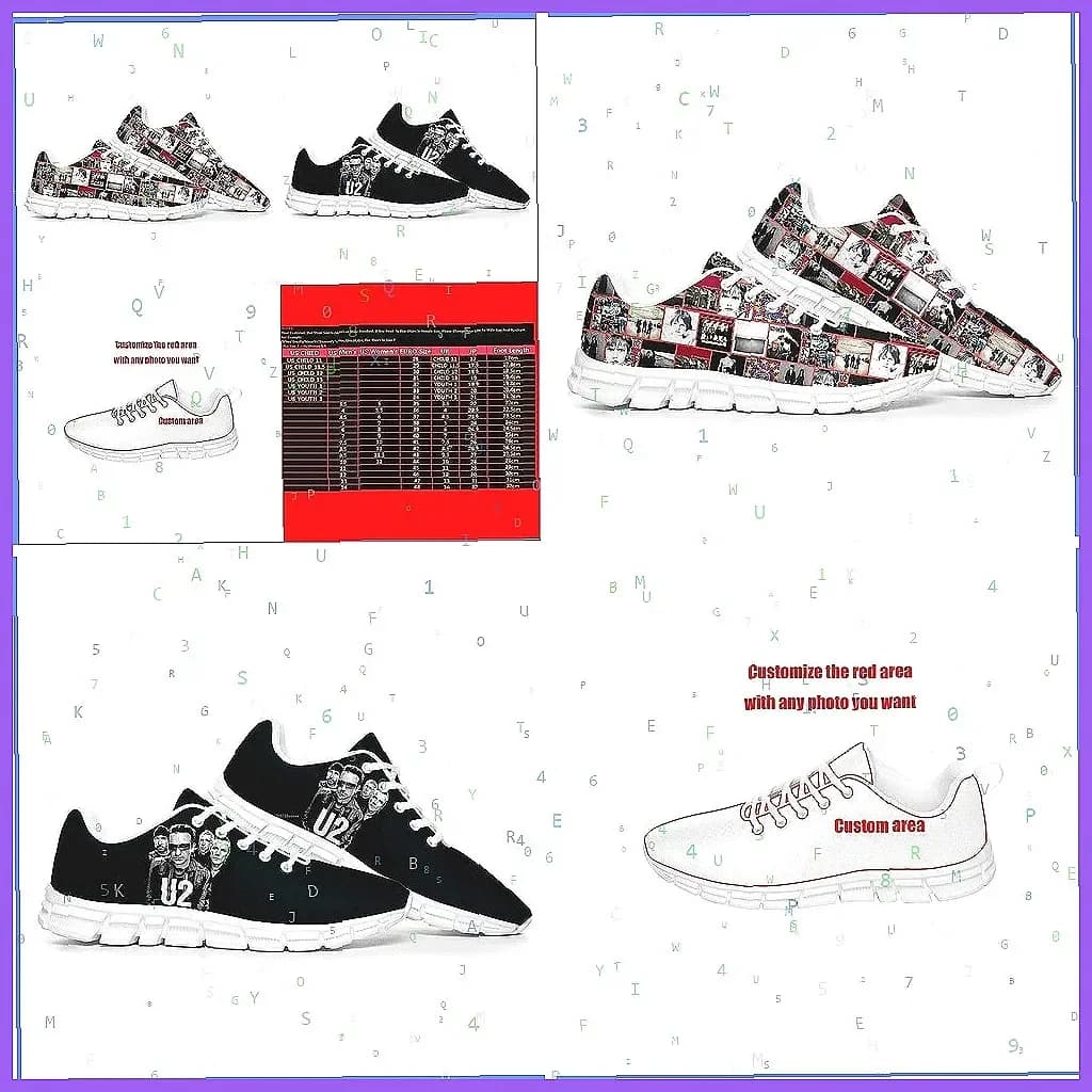 Sneakers Punk Personalizzate con Lacci per Uomo e Donna, Scarpe Casual Bianche Stile Rock Band