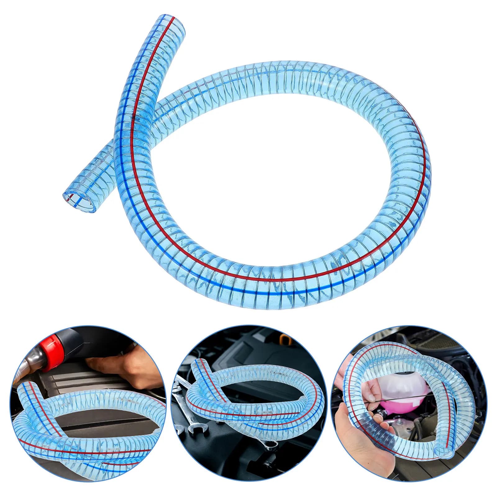 Flexible Transparent Pipe for Oil and Fuel, Suction Tube for Water and Garden, Replaceable Input Pipe