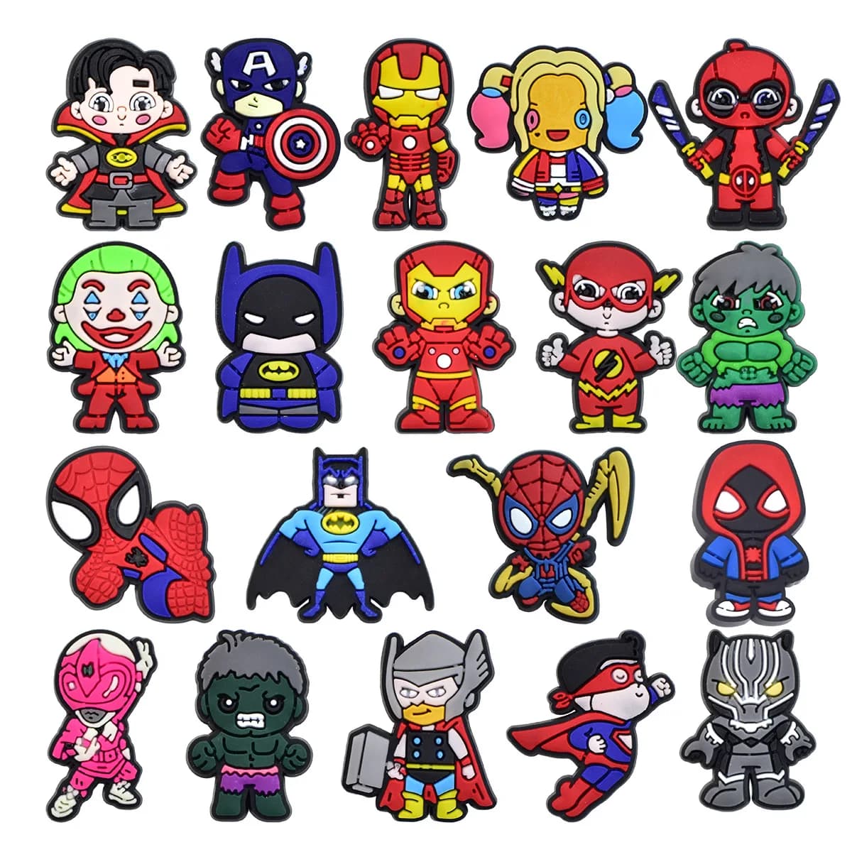New Cartoon Spider Hero DIY accessories PVC Praise Shoe charmas clow for clogs Slides Gift Idea Easy to install Removable