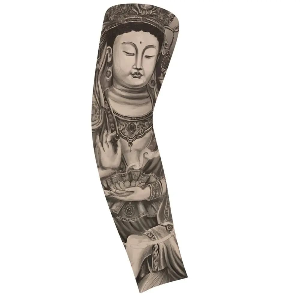 Flower Arm Model Flower Arm Tattoo Sleeve Thin Elastic Sleeve Men's Sun Protector Long Sleeves Ice Silk Arm Sleeve Summer