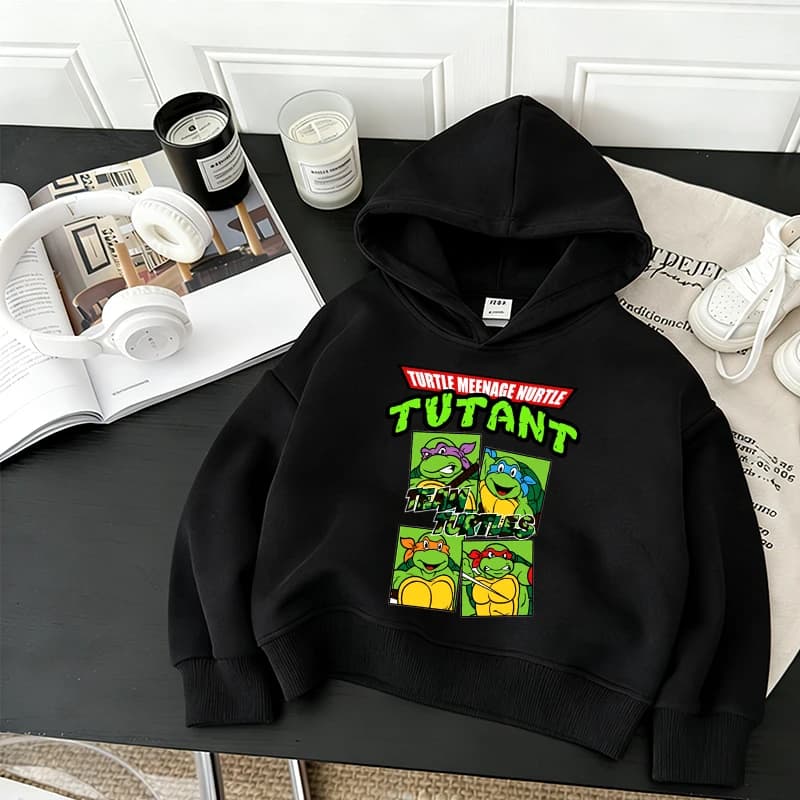 Felpe con Cappuccio per Bambini delle Tartarughe Ninja, Abbigliamento Streetwear per Ragazzi, Felpa Casual alla Moda, Top Primaverili