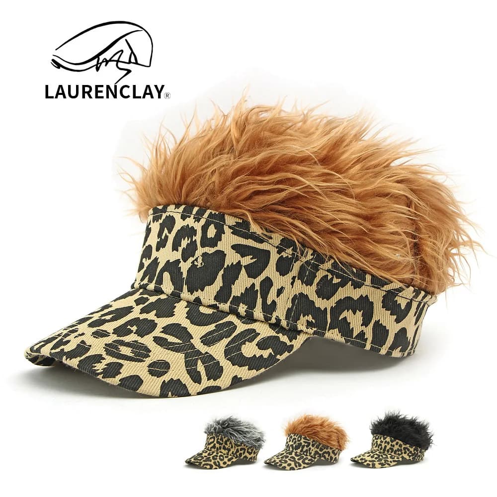 Fashionable adjustable wig hats for men and women, funny street hats, baseball caps, casual versatile hats with chess visor