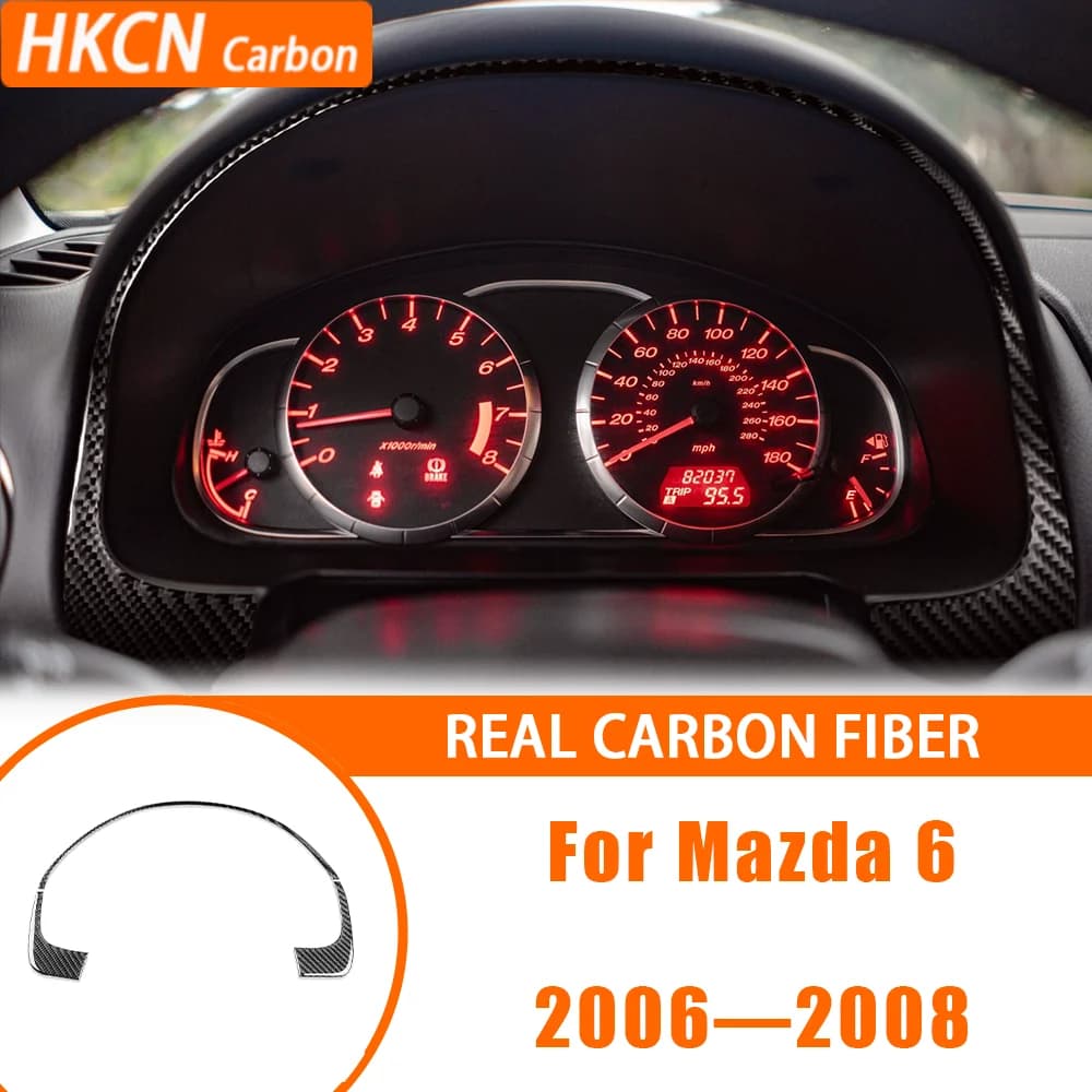 Compatible with Mazda 6 2002-2008 Car Accessories Carbon fiber interior Dashboard Tachymeter surround panel Trim Cover Wall decal